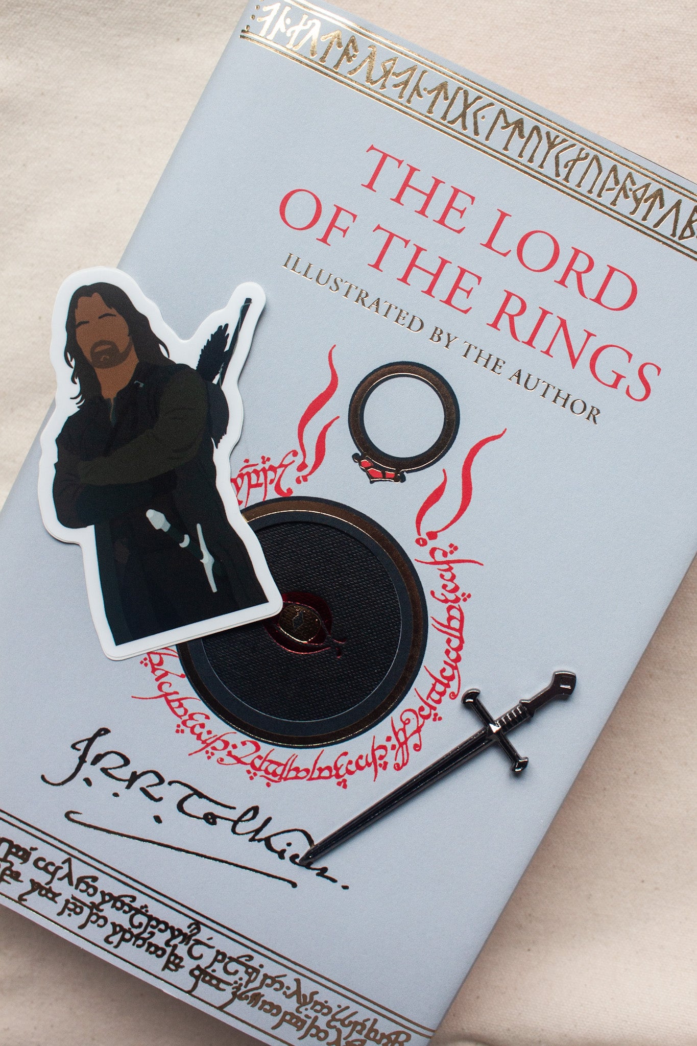 Aragorn sticker from The Lord of the Rings, showing the noble ranger with sword in hand, ready for battle. A perfect addition for fans of Aragorn and Tolkien’s epic adventure.