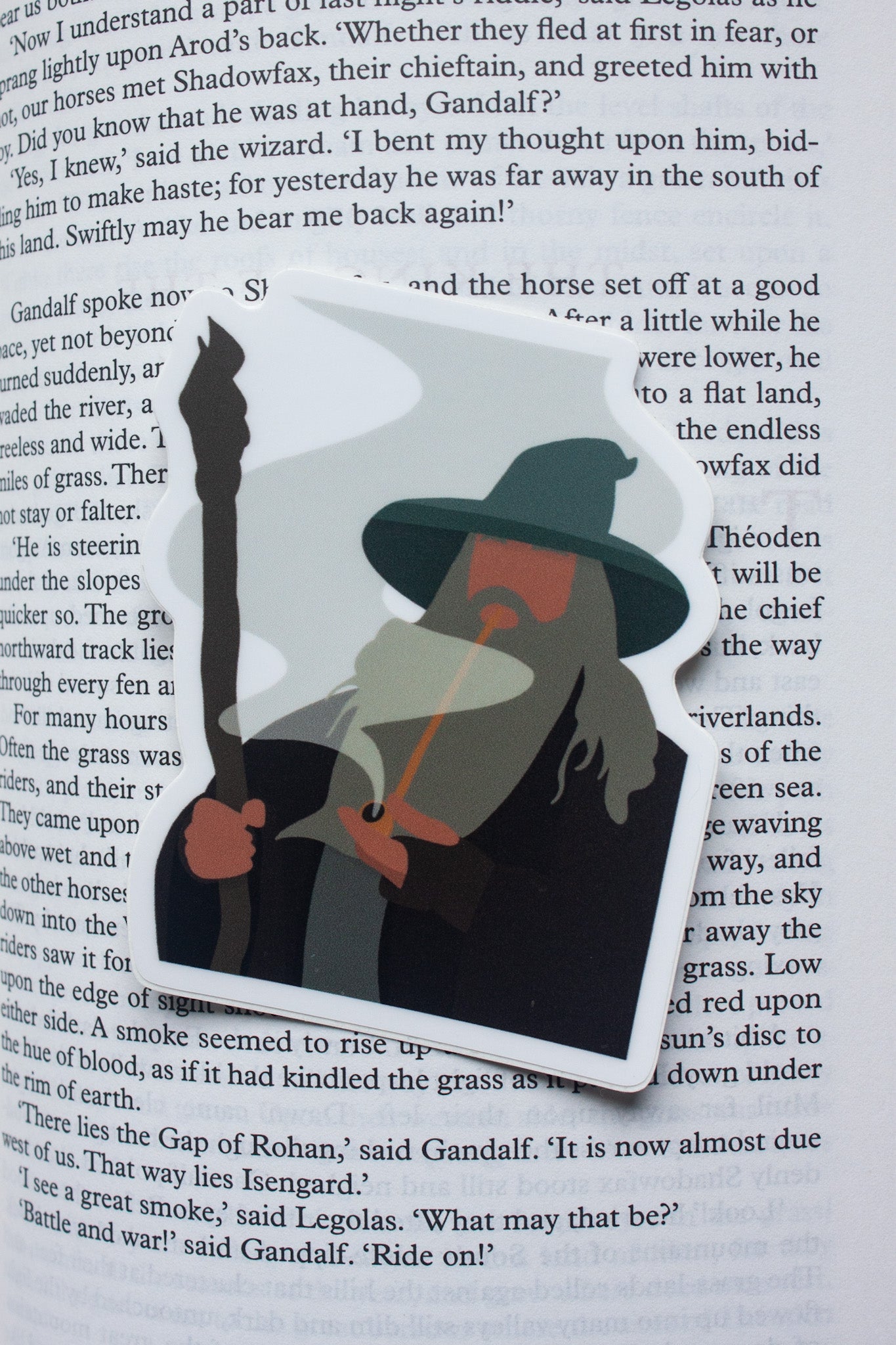 Gandalf the Grey sticker from The Lord of the Rings, depicting the iconic wizard with his staff and cloak, exuding wisdom and power. Perfect for fans of Gandalf and Tolkien’s saga.