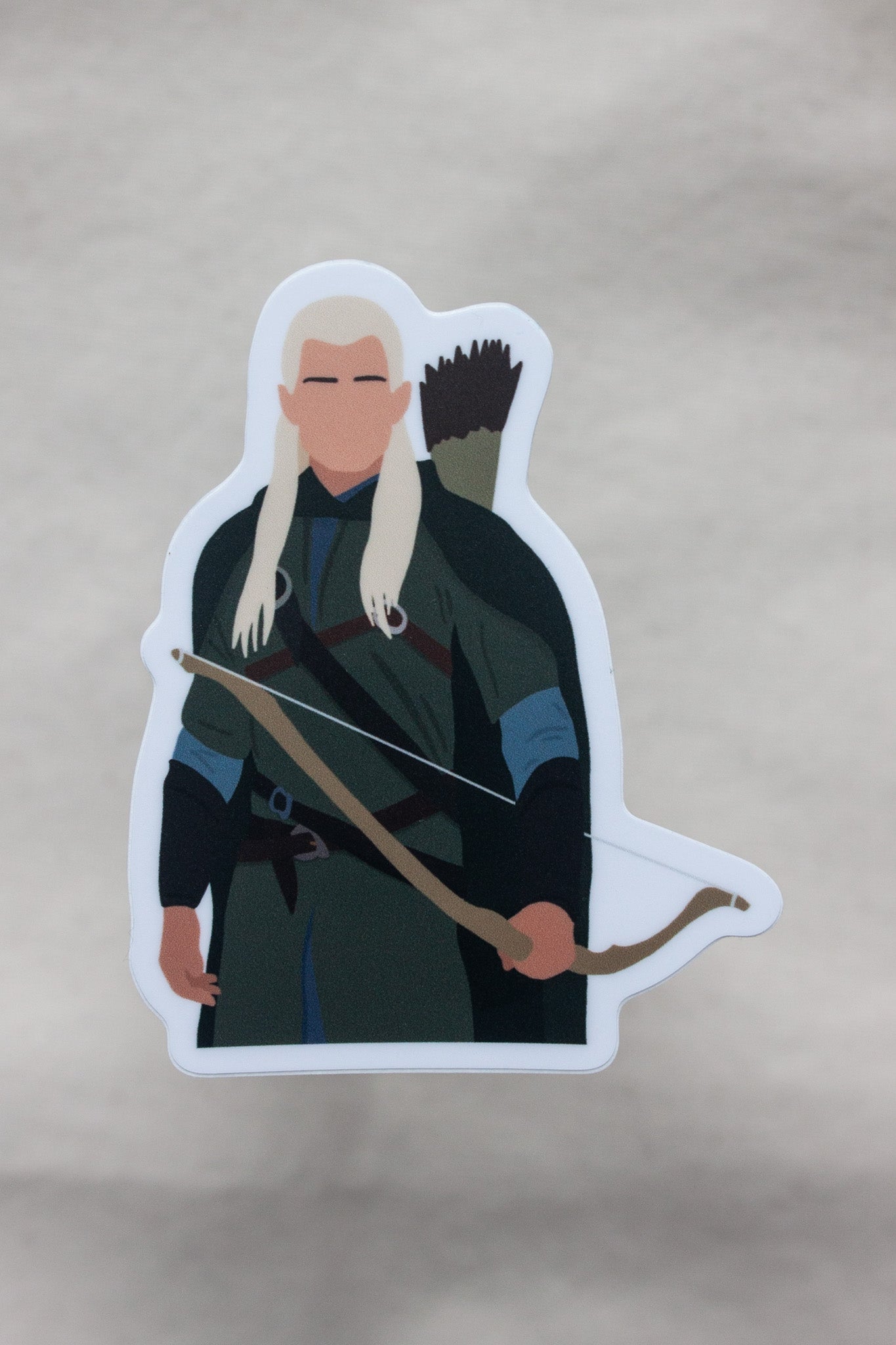 Legolas sticker from The Lord of the Rings, featuring the skilled Elven archer with his bow drawn and ready for action. Ideal for fans of Legolas and Tolkien’s fantasy world.