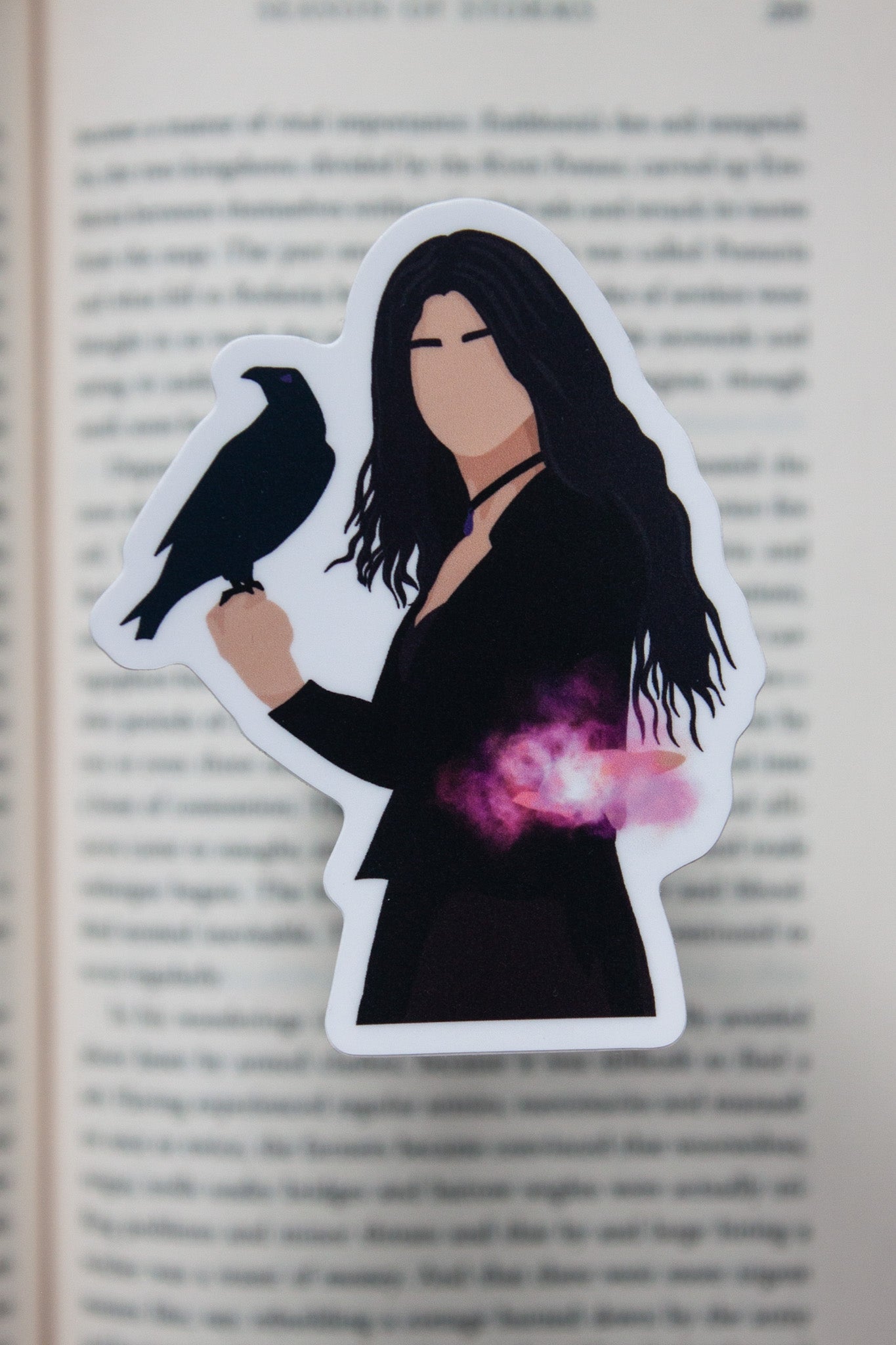 Yennefer of Vengerberg Witcher sticker, featuring the iconic sorceress in her dark, elegant outfit with flowing black hair and magical energy. Perfect for fans of The Witcher series.