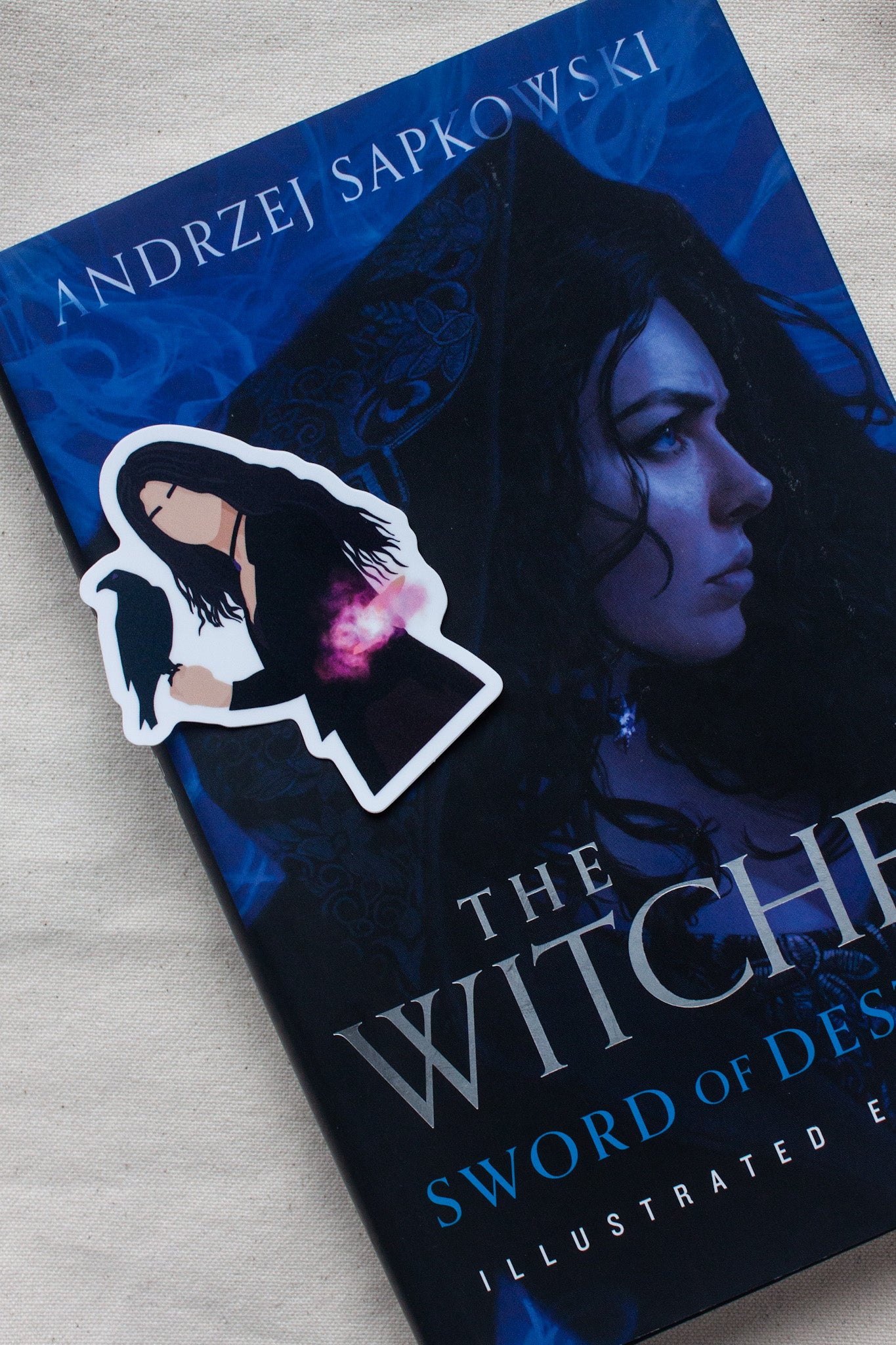 Yennefer of Vengerberg Witcher sticker, featuring the iconic sorceress in her dark, elegant outfit with flowing black hair and magical energy. Perfect for fans of The Witcher series.